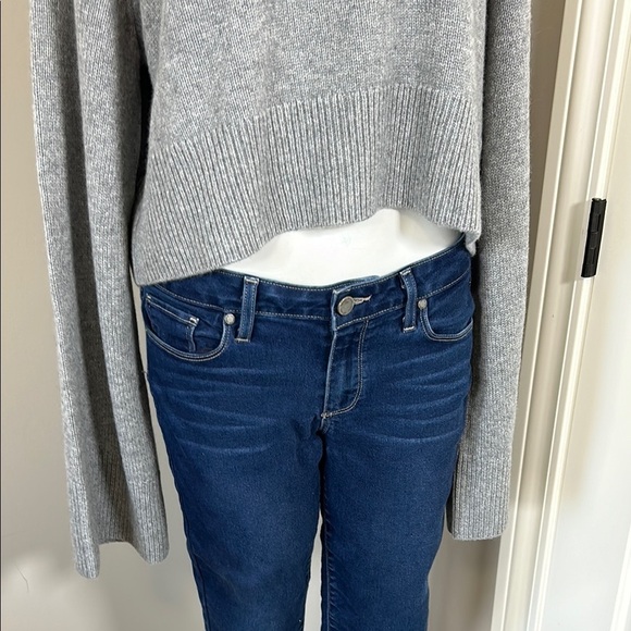 Reformation Cashmere Garrett Cropped Gray Turtleneck Sweater Sz XL NEW - Picture 6 of 16